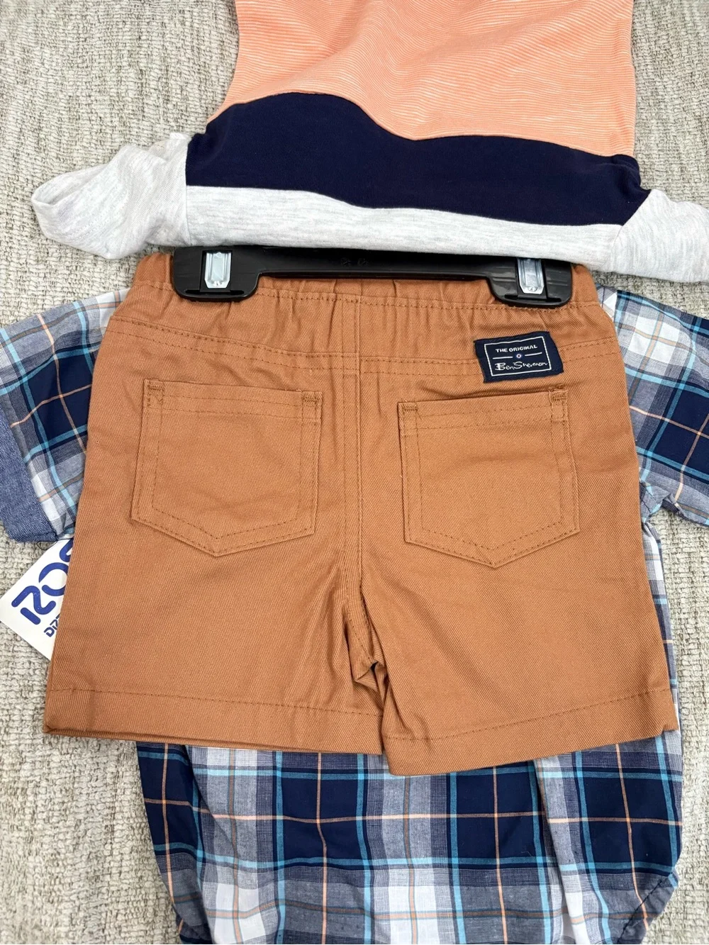 Ben Sherman Blue Plaid Button-Front Short-Sleeve Shirt Bodysuit